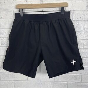 Three Nails Black Athletic Running Shorts Mens Size M Lined Cross Breathable Gym